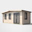 Powersheds Apex 8 x 18ft Chalet Log Cabin, Doors to the Right - 44mm