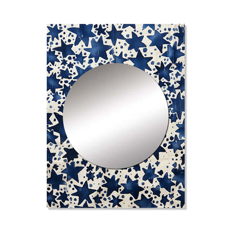 Ciel étoilé de Ralfie - miroir de formes abstraites, miroir mural moderne unique, impression d'art en métal, 40 po x 30 po