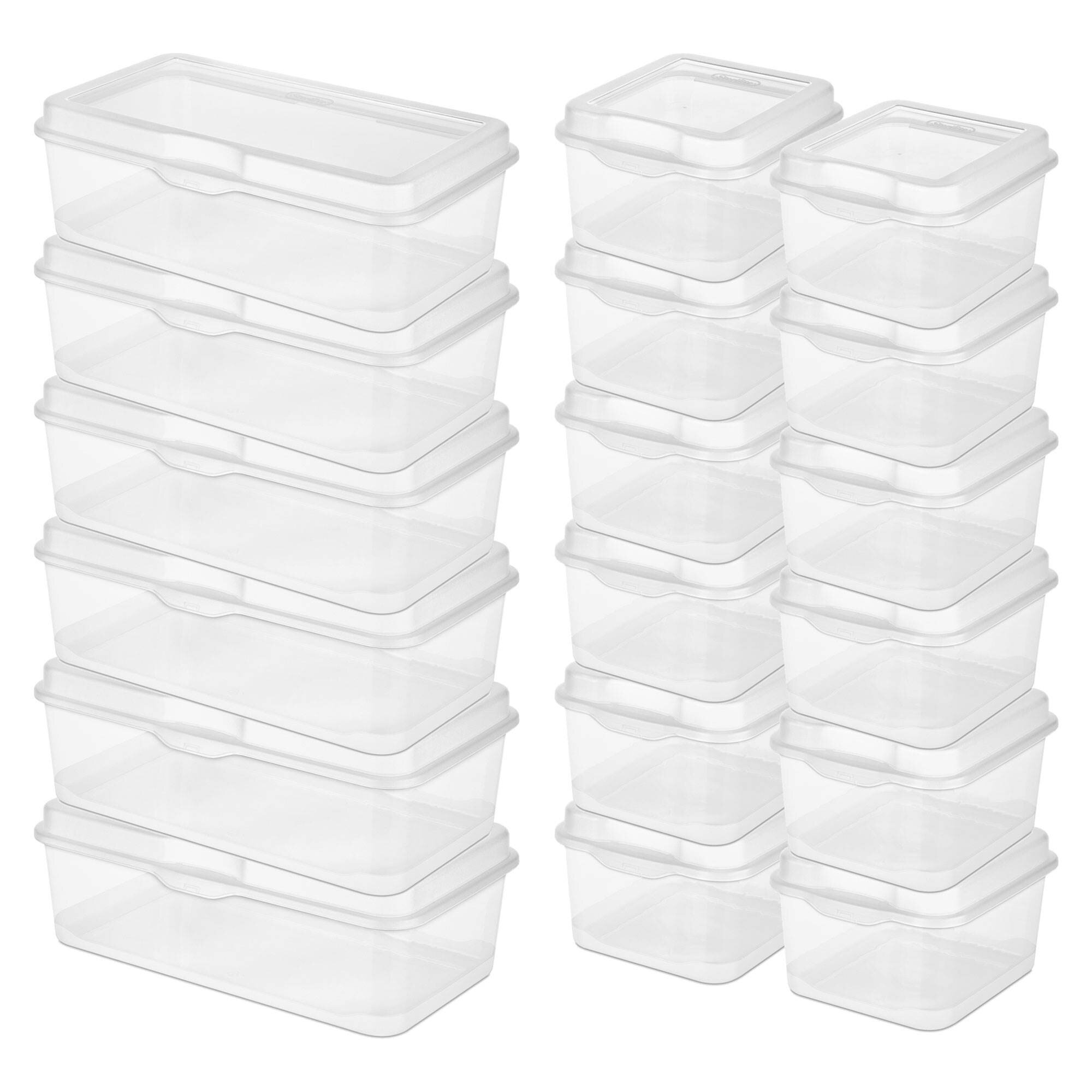 Sterilite 18038612 Plastic FlipTop Latching Storage Container, Clear