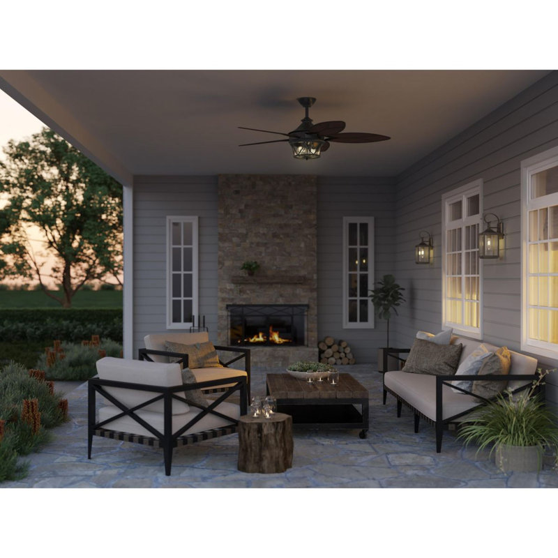 Antique Bronze Dimmable Outdoor Wall Lantern with Clear Glass Panels