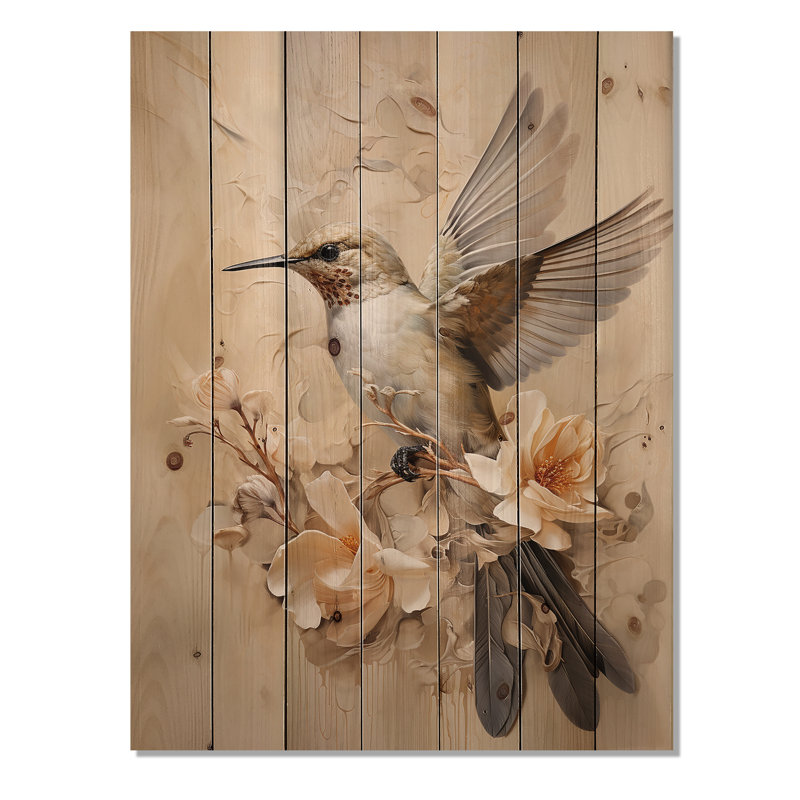 Denain - Décoration murale animaux sur bois de pin naturel, H 32 po x l 24 po