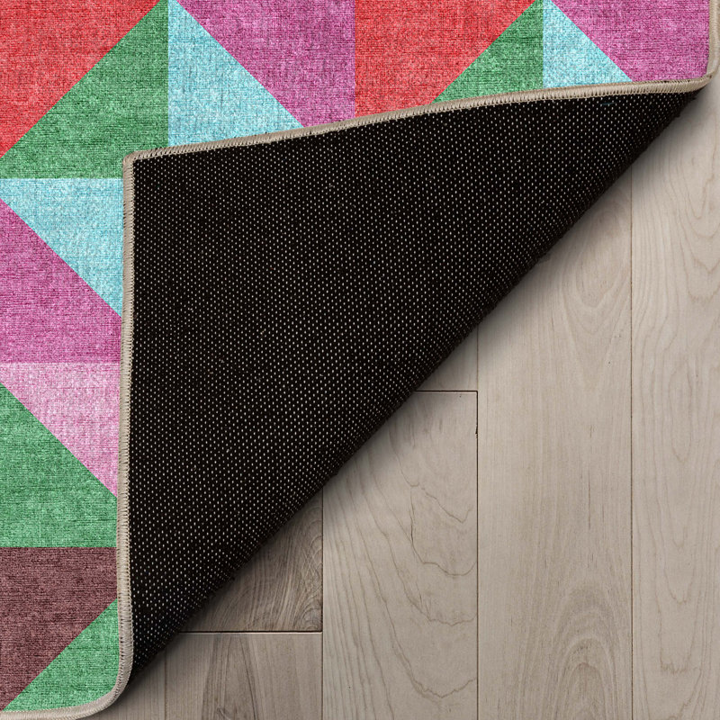 Tapis lavable multicolore à carreaux Well Woven, Rectangle 5 pi 3 po x 7 pi 3 po