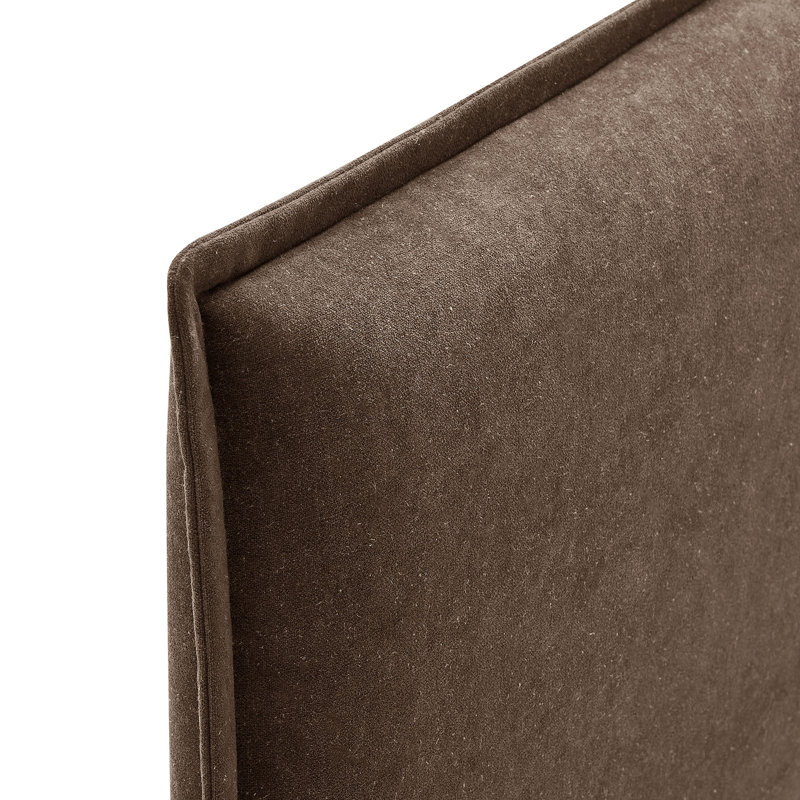 Bentleyville Upholstered Linen Blend King Size Headboard In Cocoa, Cocoa, King