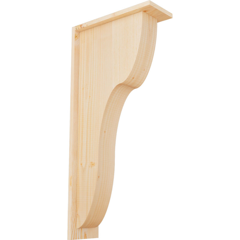 5 1/2"W x 14"D x 30"H Carmel Smooth Corbel w/Backplate, Douglas Fir, Smooth, 30" H x 5.5" W x 14" D, Douglas Fir