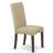 5 Piece Dining Room Furniture Set Includes a Square Wooden Table with Butterfly Leaf and 4 Brown Linen Fabric Parson Dining Chairs, Cappuccino-1694621982
