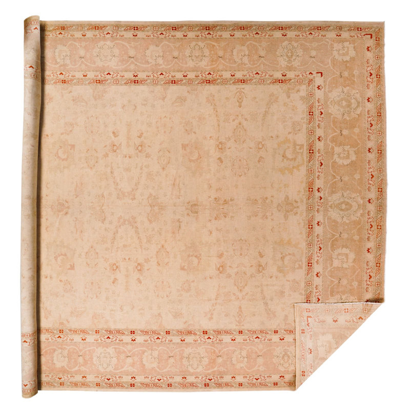 Tapis turc Oushak beige et rouge Anatolian