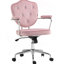 Mignon chaise de bureau à domicile, chaise de bureau d'ordinateur avec capitonnage à boutons, VaniChair pivotant-1035681994-1010820932