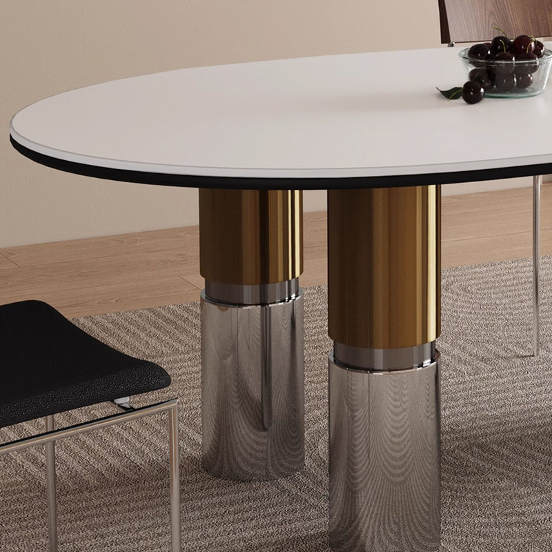 Light luxury modern high-end dining table sets, 29.5"H x 55.1"L x 31.5"W