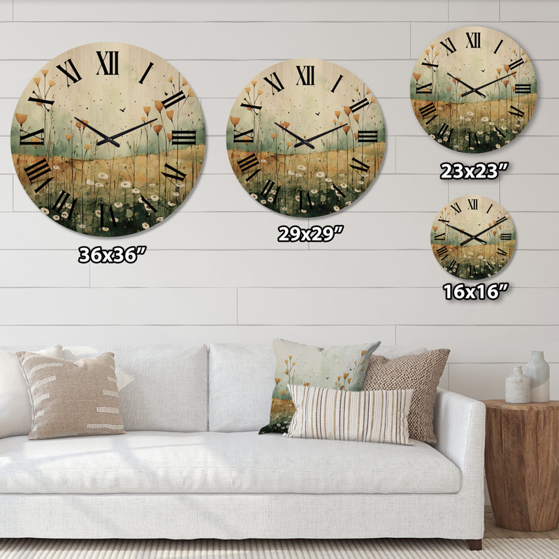 Horloge murale en bois massif Markeyda, Grand