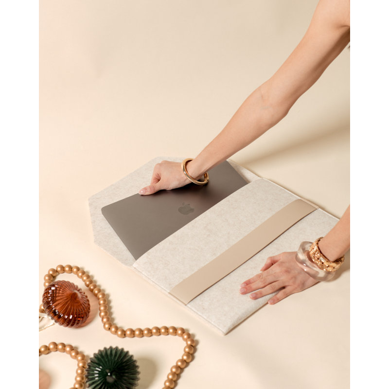 Housse pour ordinateur portable, Beige