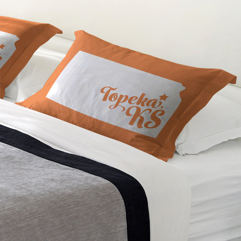Topeka Polyester Sham Set, King, Polyester, Orange