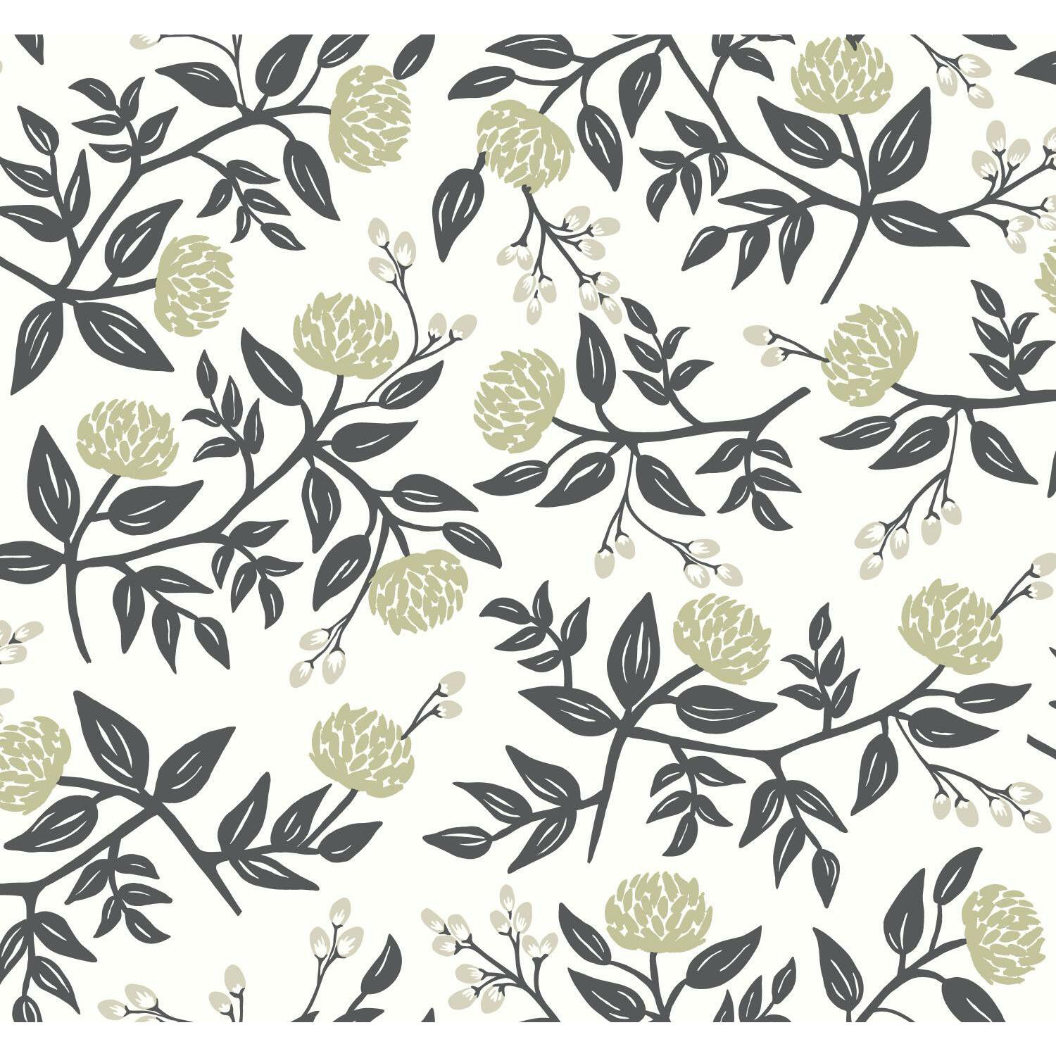 Peonies Wallpaper Roll, White/Black
