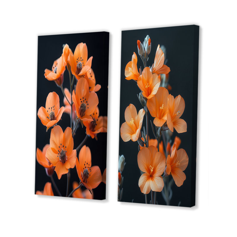 Gittens - Cherry Blossom Wall Art 2 Pieces Set, Does Not Apply, Framed Wrapped Canvas, 28" H x 24" W