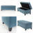 Fabric Storage Ottoman in Light Blue with Birch Legs, 50" Seating & Hidden Storage-1940334755