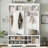 Modern Hallway Hall Tree With Metal Hooks And Storage Space, Multi-Functional Entryway Coat Rack With Shoe Cubbies-745777469