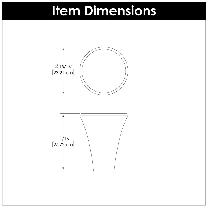 Multipack de boutons coniques de 15/16 po de diamètre Maven, Laiton doré brossé