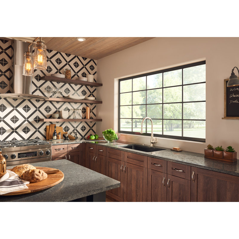 Patrizia™ Pull Down Single Handle Kitchen Faucet with Accessories, Satin Nickel