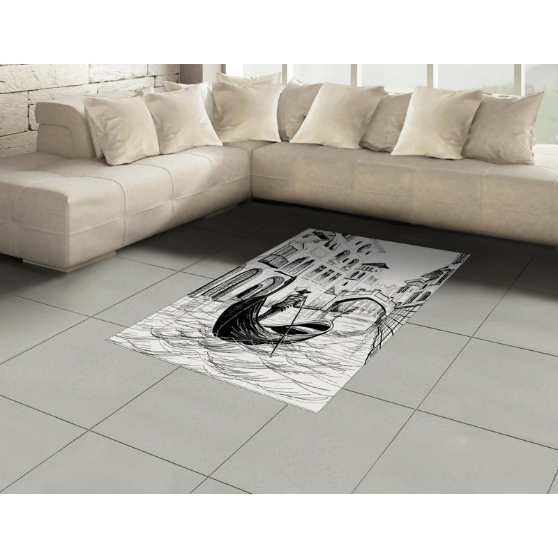 Sketchy High Density Long Fiber Poly Threads Decorative Area Rug Carpet, Rectangle 2'7" x 5'
