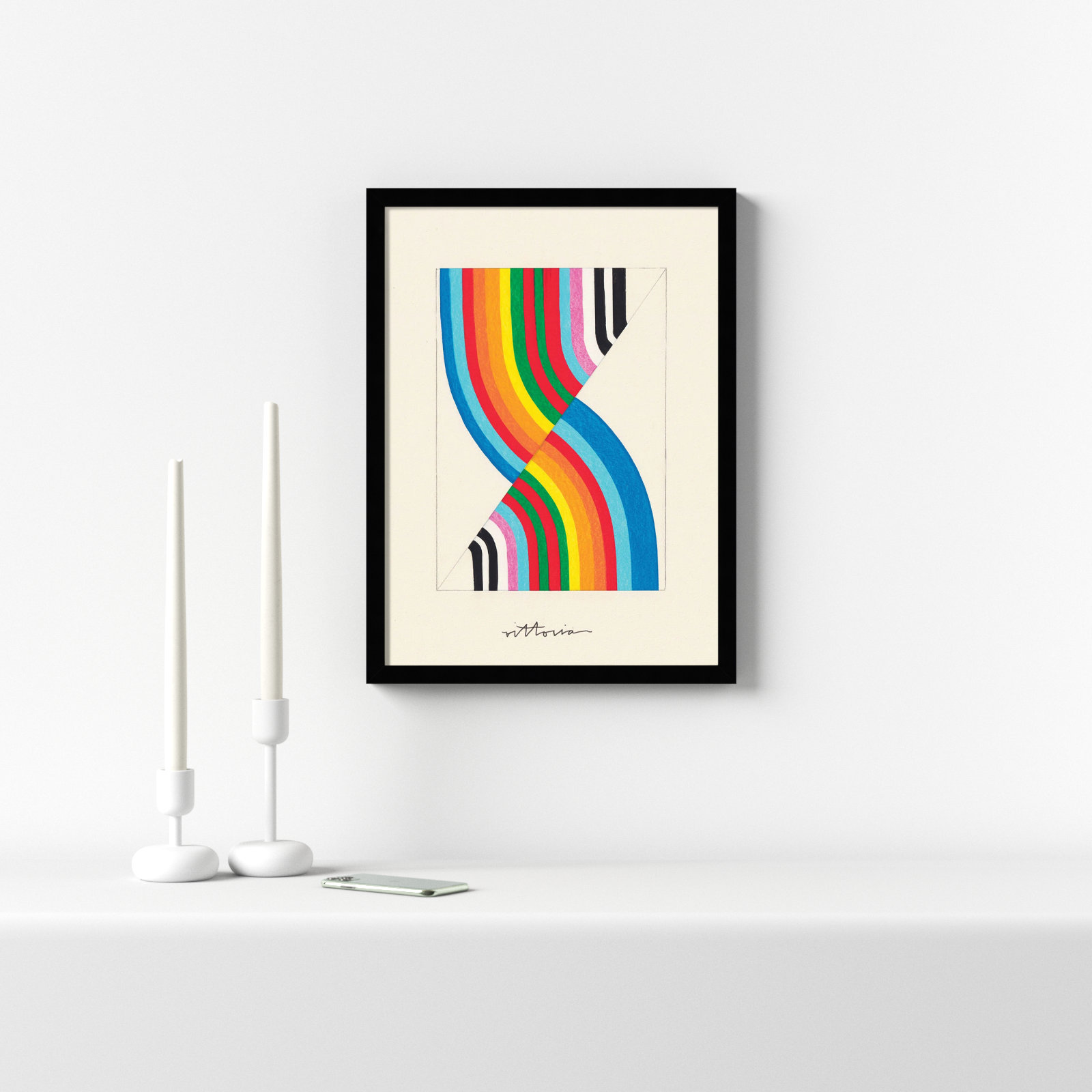 Olav "It's Always an Almost" Print, Black Framed, 16" W x 21" H x 1" D