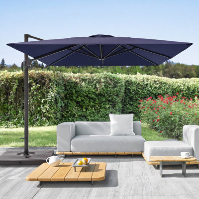 Parasol de patio en porte-à-faux carré de 10 pi x 10 pi avec rotation à 360 °