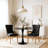 Dining Table Set,  24" Round Dining Table And 2 Velvet Dining Chairs With Gold-plated Legs-737608191-737608189