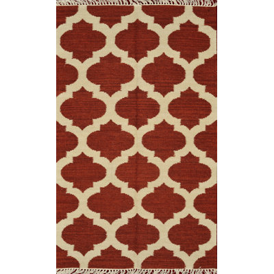 Tapis de couloir rouge en laine Abdihafid