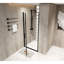 Porte de douche pivotante 34 po x 72 po avec verre trempé de 6 mm, cadre en aluminium noir et solution de conception pivotante peu encombrante