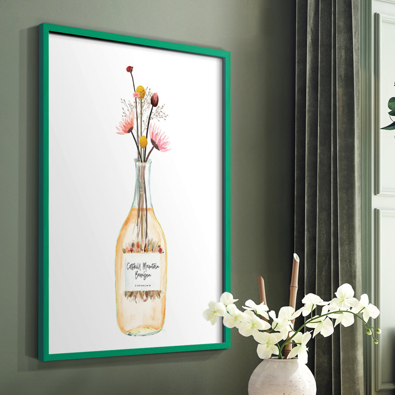 «Catskill Mountain Bourbon», reproduction encadrée - bois massif, Vert, H 10 po x l 8 po