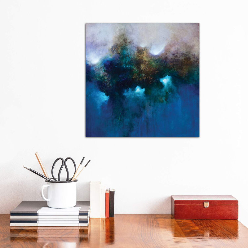 Blue Waters par Print, H 18 po x l 18 po x P 1,5 po, Toile tendue, Pas de tapis