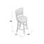 Tabouret de comptoir pivotant rembourré Catt avec structure en bois massif-2075987660