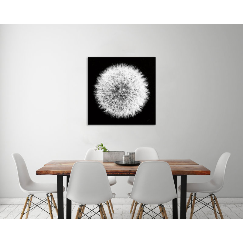«Dandelion On Black I», toile tendue par Aledanda, H 48 po x l 48 po x P 1,5 po