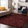 Premium Machine Washable Cerrito AMF564 Burgundy Rug
