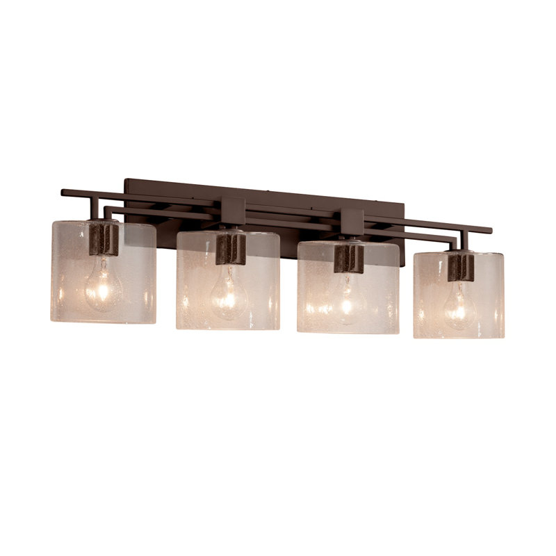 Éclairage pour meuble-lavabo 4 lumières Carolos, Bronze foncé, Bullé