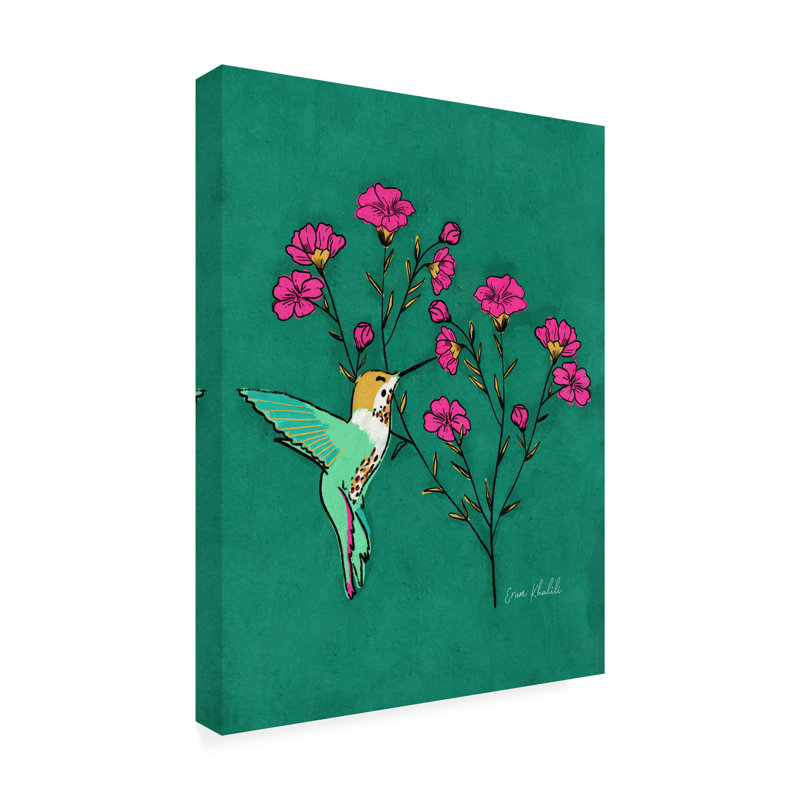 «Colibri bolologien sur toile» par Erum Khalili, reproduction, H 19 po x l 14 po x P 2 po
