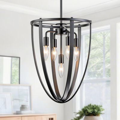 Luminaire suspendu 5 lumières avec lumière noire