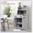 Versatile Microwave Cabinet with Storage, Double Doors, Adjustable Shelves, and Cable Hole for Kitchen and Dining Room