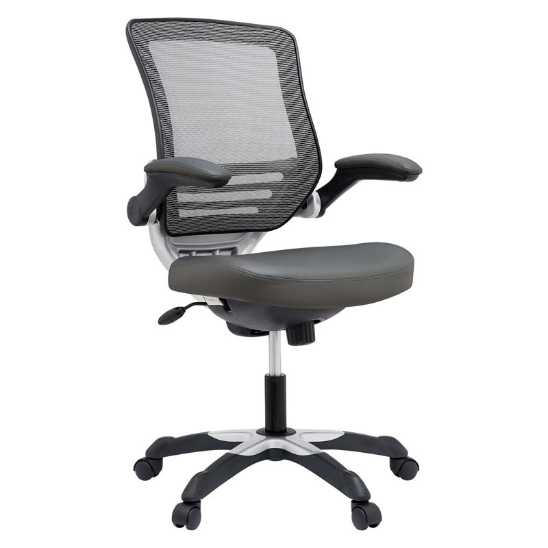 Edge Modern Gray Mesh and Leatherette Adjustable Office Chair