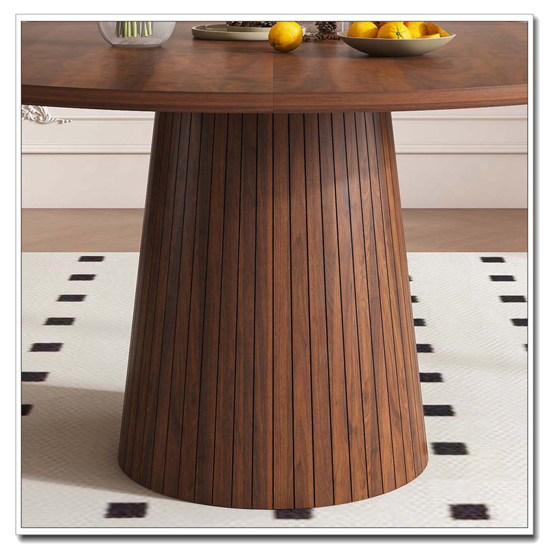 47 inch Round MDF Dining Table, Walnut