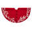 Handmade Christmas Tree Skirt in Felt - Branches and Stars on Red