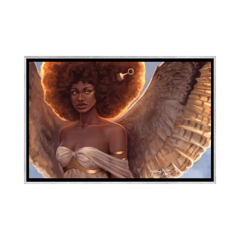 « Halo » par Hillary D Wilson-impression, H 26 po x l 40 po x 1,5 po, Toile avec cadre argenté, Pas de tapis