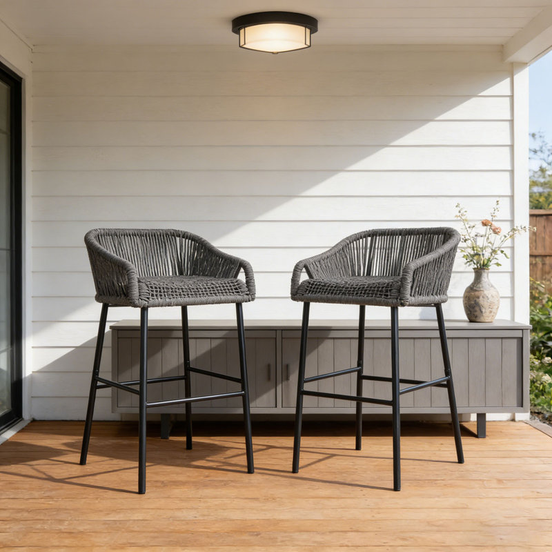 Tabouret de bar pour l'extérieur, Gris foncé