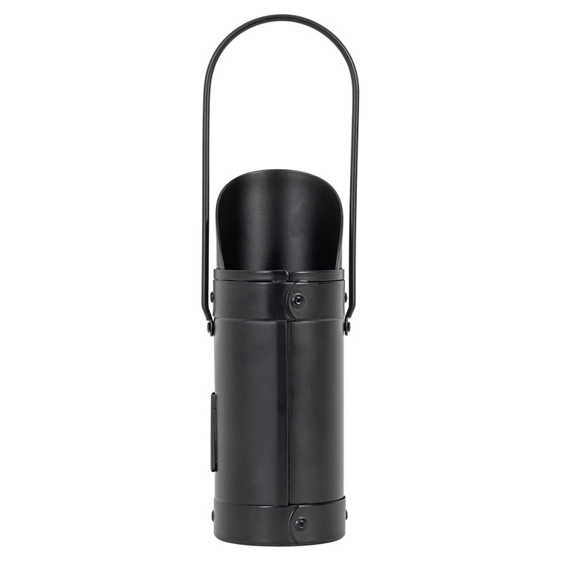 Modern Ember Match Stick Holder  | Decorative Metal Storage Bucket, Black
