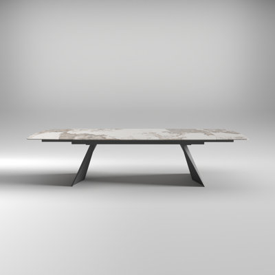 Joceline 78.8'' to 110.2” Extendable Oval Sintered Stone Dining Table For 10-12