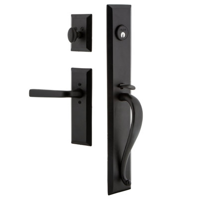 Ensemble de fausse poignée à une pièce Keep avec poignée et plaque Keep en fer noir