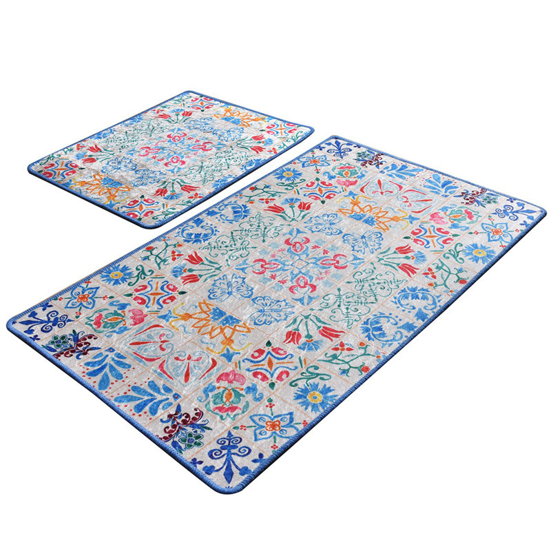 Ensemble de tapis de bain antibactérien (2 pièces), 100% polyester, 19,7 po x 23,6 po et 23,6 po x 39,4 po | Sous-tapis antidérapant, hauteur des poils: 0,4 po | Lavable à la machine, doux et durable, idéal pour la sécurité et le confort de la salle de bain