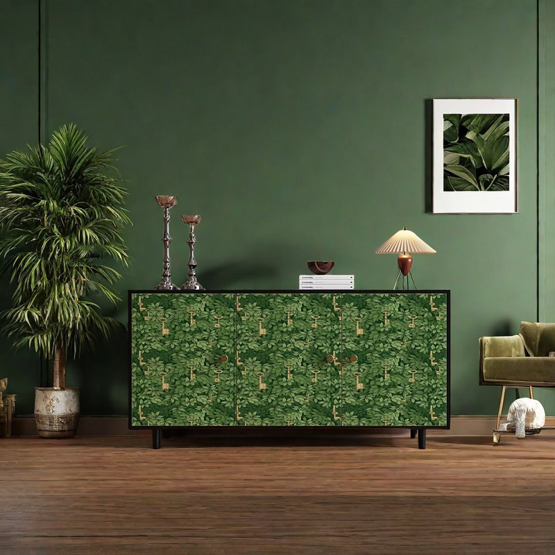 Buffet en frêne à trois portes avec rangement superposé
