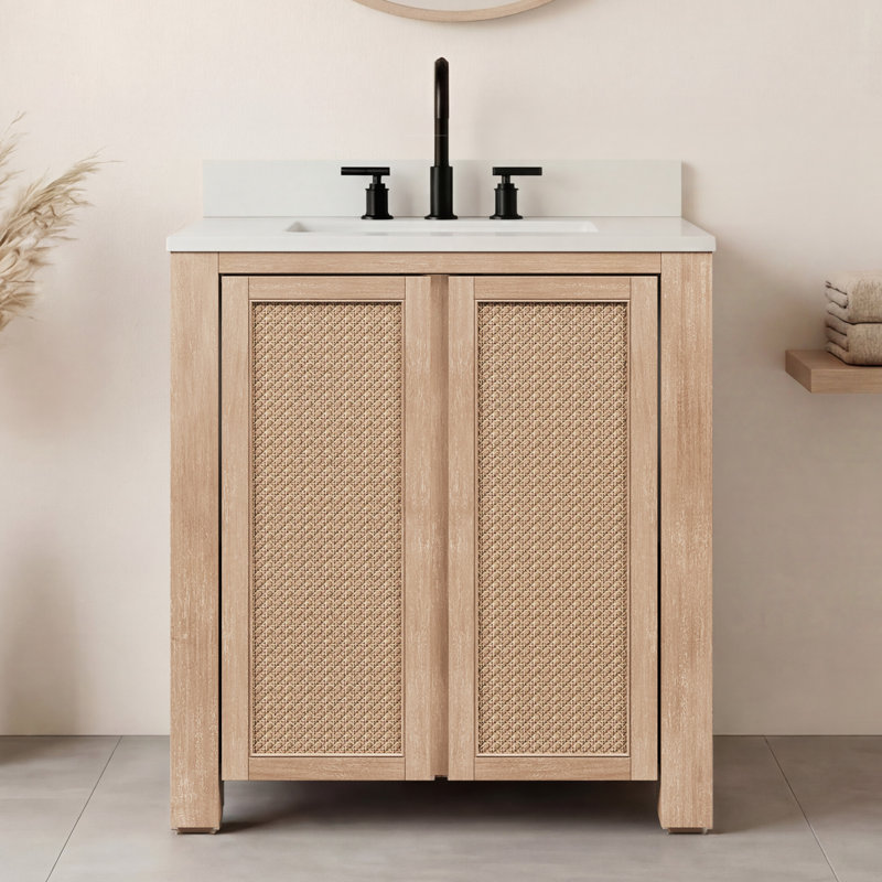 Belmont 30" Freestanding Single Bathroom Vanity With Engineered Marble Top And White Ceramic Basin, 30"