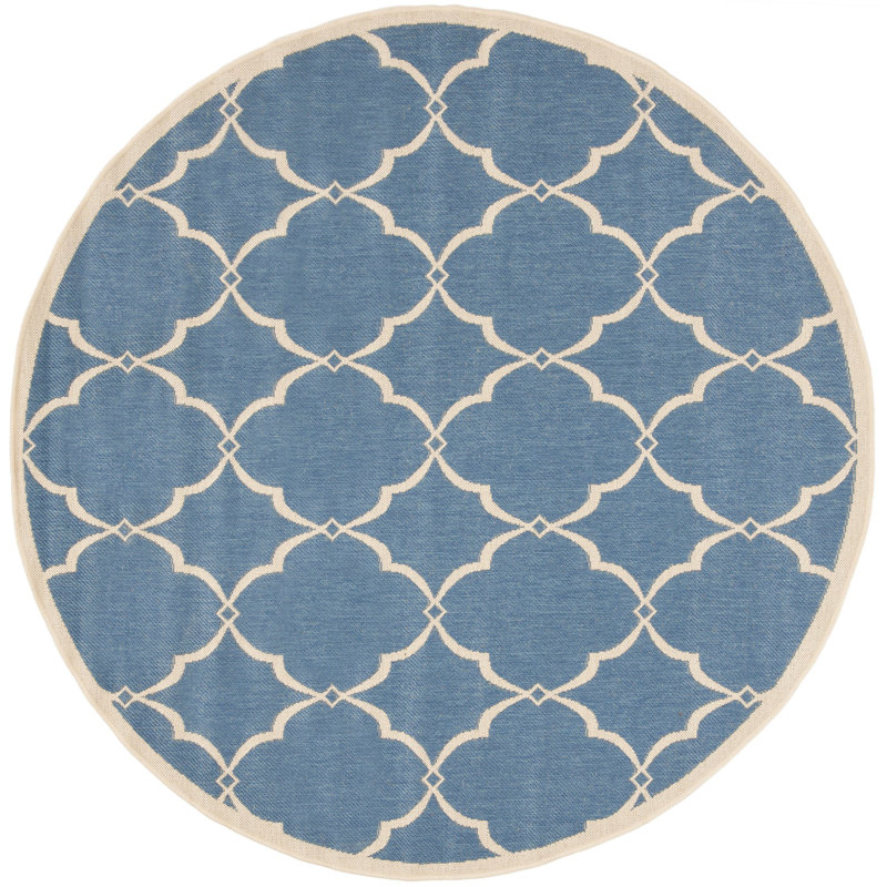 Croker Performance Abstract Indoor/Outdoor Area Rug, Round 6'7"