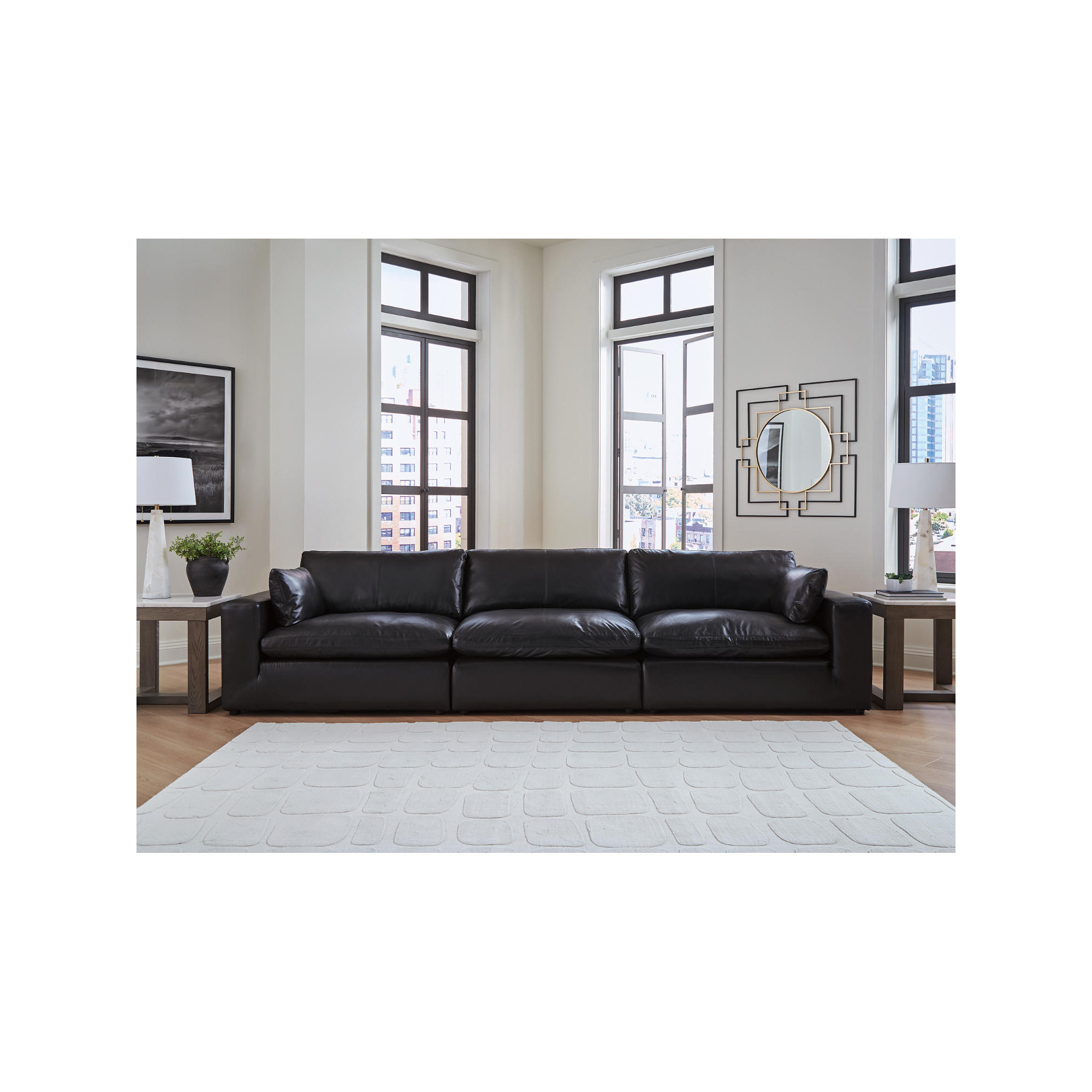 Aberdeen 3-Piece Modular Sofa, Black