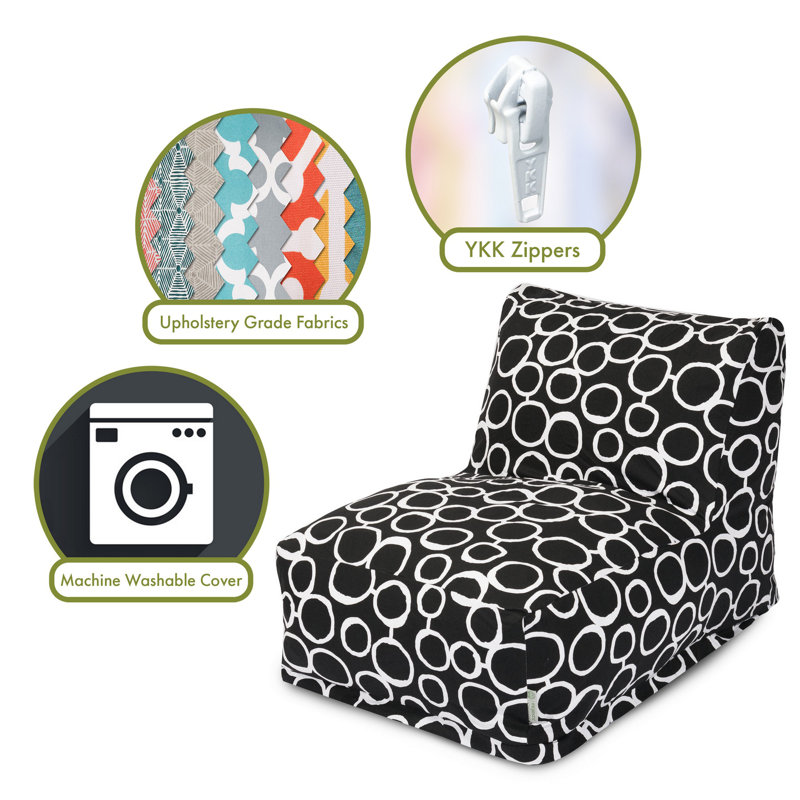 Logue Cotton Bean Bag Chair & Lounger, Black